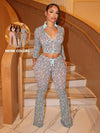 Leopard Print Casual Two Piece Outfit